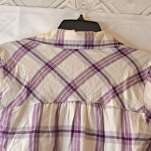 Knox Rose V Neck Button Up Shirt Women Size S Cotton Comfort Top NWT - Picture 5 of 14